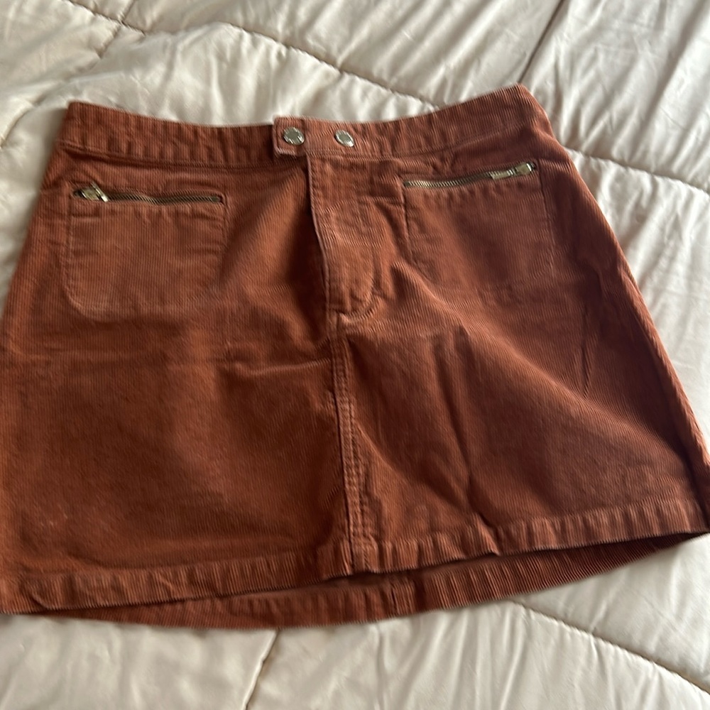 Abercrombie & Fitch Tan Brown Corduroy High Waist A-Line Mini Skirt Size 4